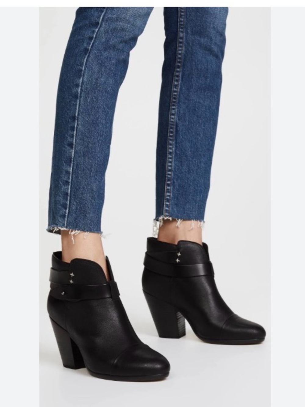 NWOB rag & bone Black Leather Harrow Ankle Boots Women’s 8 (38)